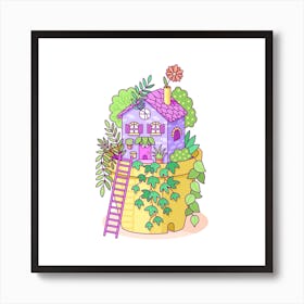 Plant Pot Home Square Art Print