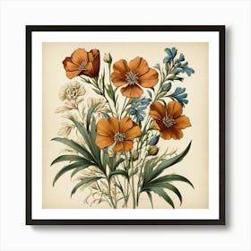 Vintage Flowers Art Print