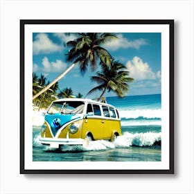 Vw Bus On The Beach4 Art Print