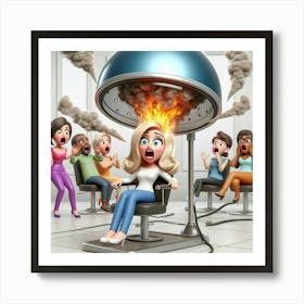 Bad day at the beauty shop 6 Art Print