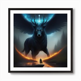 Wolf With Wings Art Print