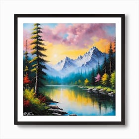 Sunset In The Mountains 1 Art Print