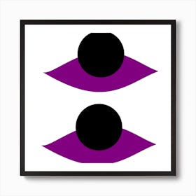 Purple Eyes With Black Dots Art Print