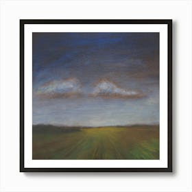 Summer Clouds - classic impressionism square landscape sky nature Art Print