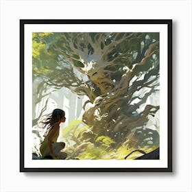 Illustration Of Willow Greenleaf Speaking In Rhymes Traversing Whispering Woods With Nutkin Engag Art Print