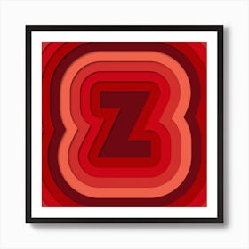 Z Paper Alphabet  Art Print