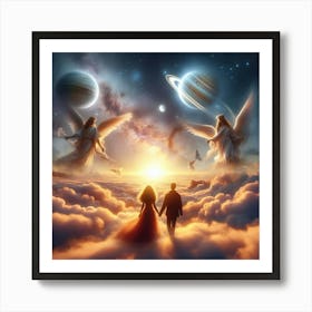 Angels And Planets Art Print