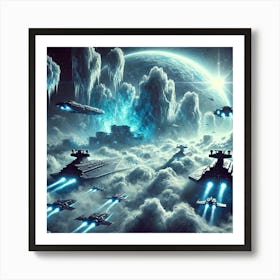 A Futuristic Sci Fi Scene Showcasing The Cryo Fog Art Print