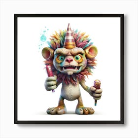 Lion With A Hat Art Print