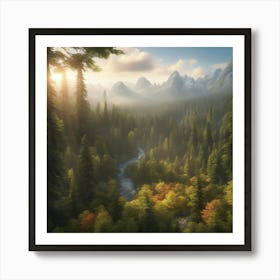 Sunrise In The Mountains Art Print