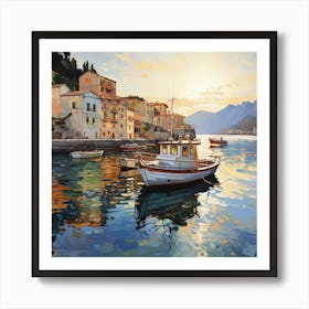 Boats In The Harbor Art Print