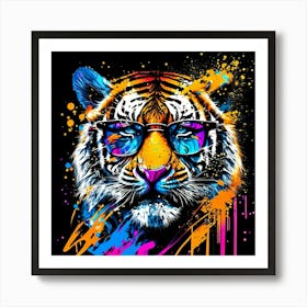 Colourful No Background Tiger Is Wearing A Pair 2023 07 30t193928 1 Art Print