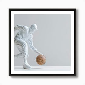 Basketball Player Dribbling Art Print