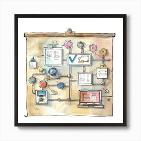 A Workflow Automation Hand Drawn Sketch Illustra 1718669134 3 Art Print