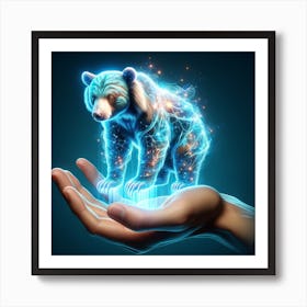 Holographic Bear spirit Art Print