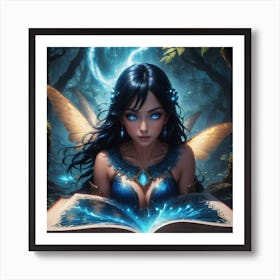 Fairy Reading A Book Art Print