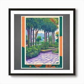 Sticker Design Jardin Majorelle Morocco Vintage Botanical Art 1 (1) Art Print