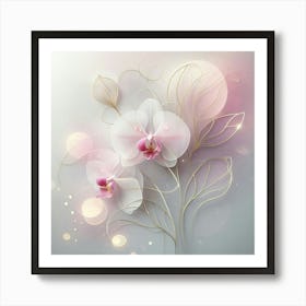 Orchids On A Light Background Art Print