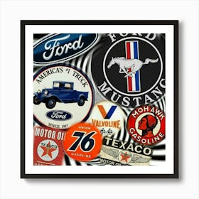 Ford Mustang Logos Art Print