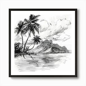 A Tahiti In French Polynesia Hand Drawn Sketch I 1720357144 4 Art Print