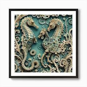 Seahorses 14 Art Print