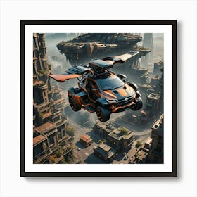 Future Car Design And Flying Car Art Print