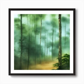 Foggy Forest Art Print