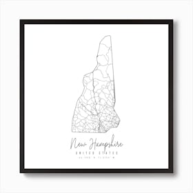 New Hampshire Minimal Street Map Square Art Print