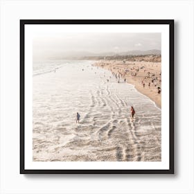 Santa Monica Beach California Square Art Print