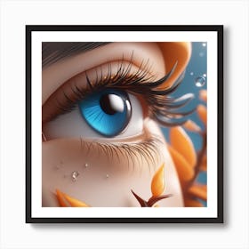 Girl With Blue Eyes Art Print