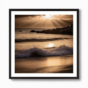 Sunset At The Beach 373 Art Print