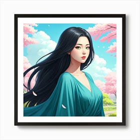 Falling Cherry Blossom Petals Poster