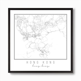 Hong Kong Hong Kong Street Map Art Print