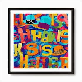 Generate A Colorful Hip Hop Style Image Of The Wor Art Print