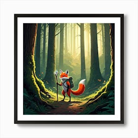 Fox Explorer Art Print