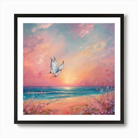 Butterfly On The Beach 21 Art Print