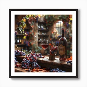 Wine Cellar In Autumn Art Print