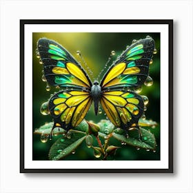 Butterfly With Water Droplets 2 Art Print