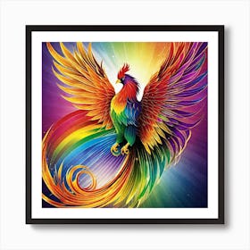Rainbow Phoenix 1 Art Print