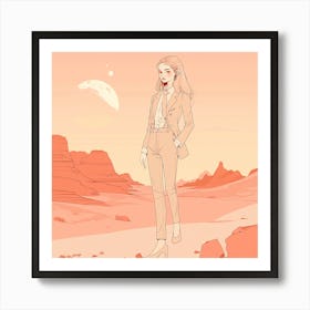 Girl In The Desert 1 Art Print