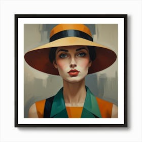 Woman in a Hat 6 Art Print