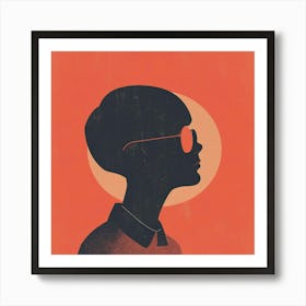 Silhouette Of A Girl Art Print