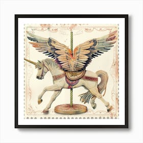 Carousel Unicorn Art Print