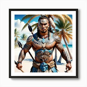Hawaiian Warrior Art Print