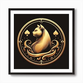 Gold Cat Logo Art Print