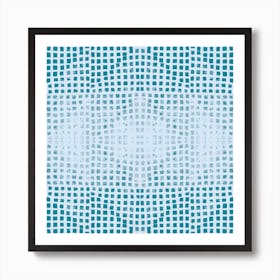 Gods Eye Block Print In Teal Art Print