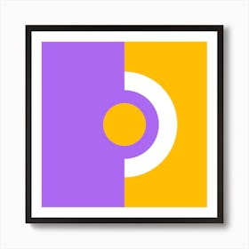 Circle within Circle In Purple and Yellow Art Print