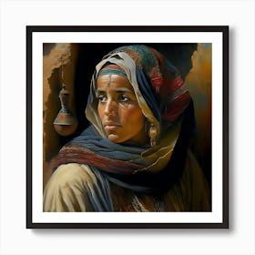 Egyptian Woman Oil Painting Art Print