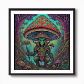 Psychedelic Mushroom Dragonborn Art Print