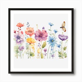 Watercolor Flowers 9 Art Print